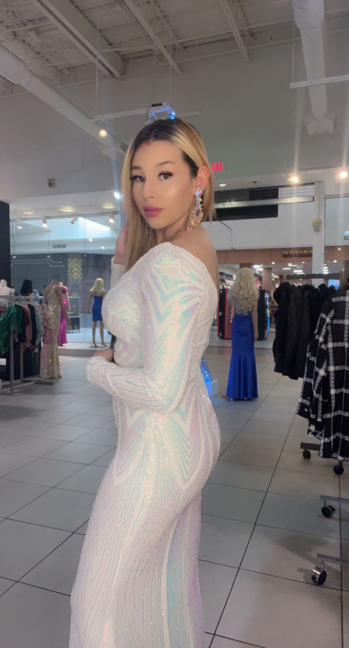 Vestido Largo con Mangas Largas