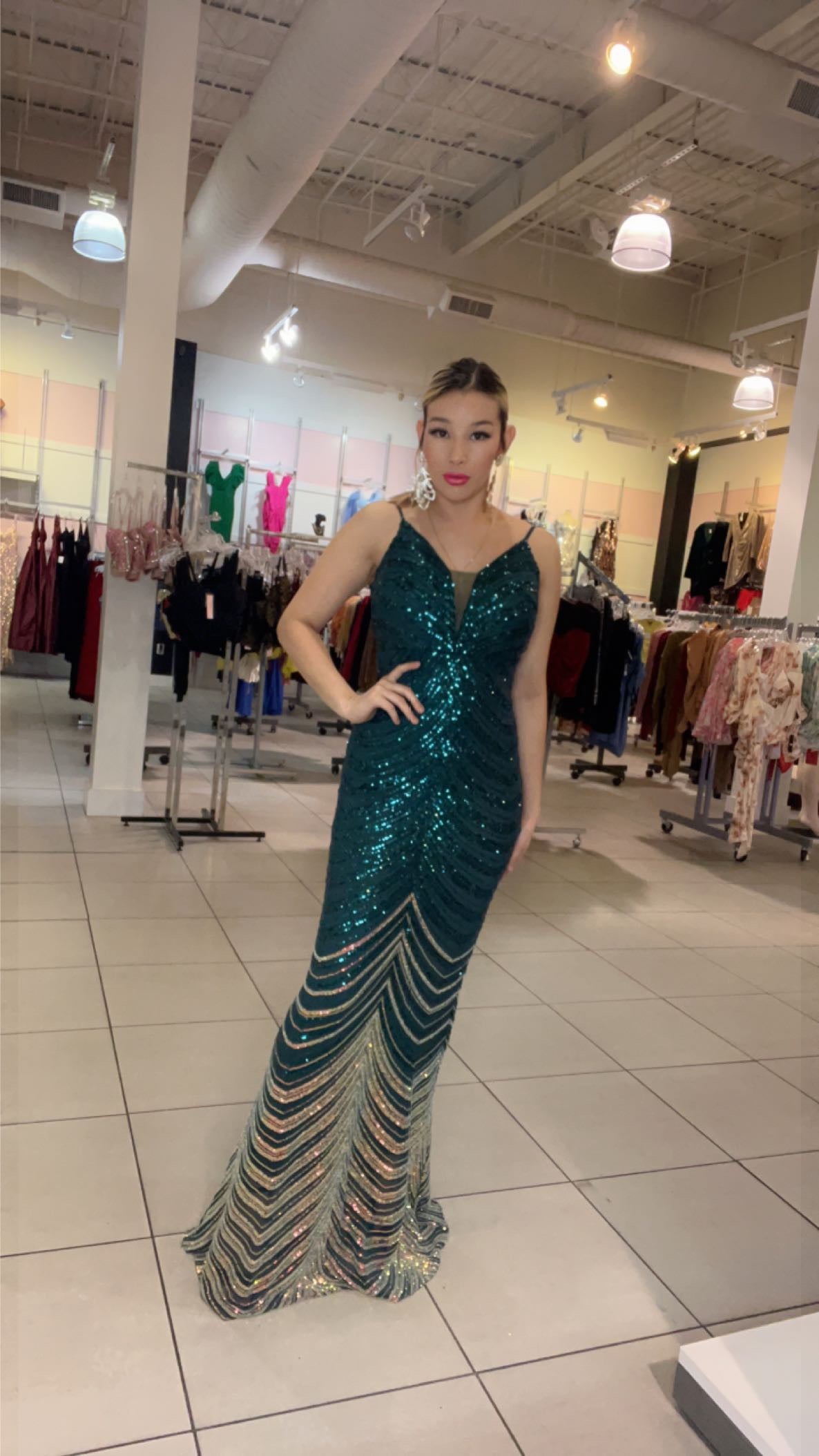 Vestido de Tirantes con Lentejuela Dorada Tornasol