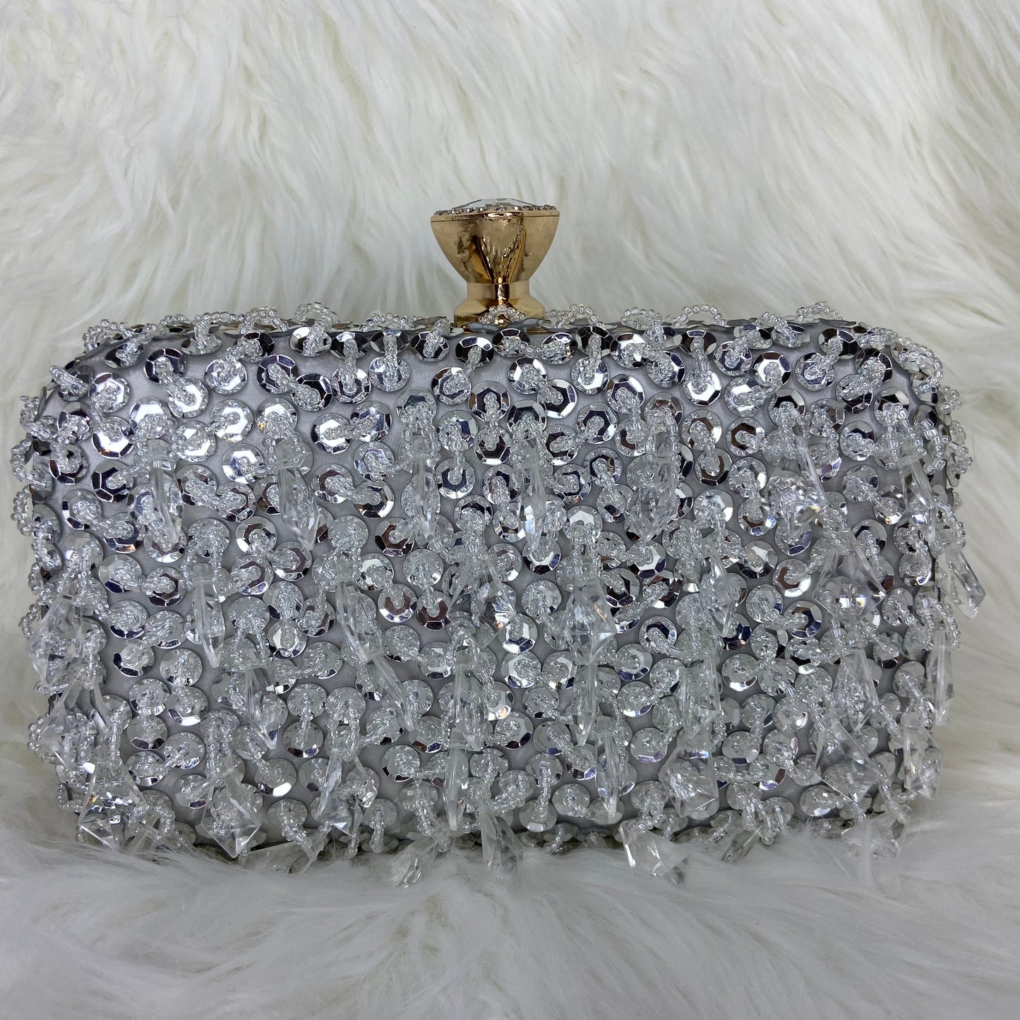Cartera Crystal Plateada