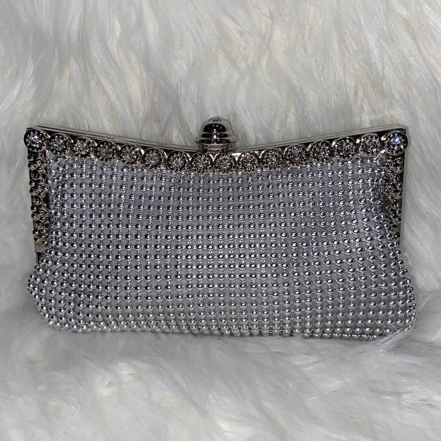 Cartera Plateada Flor