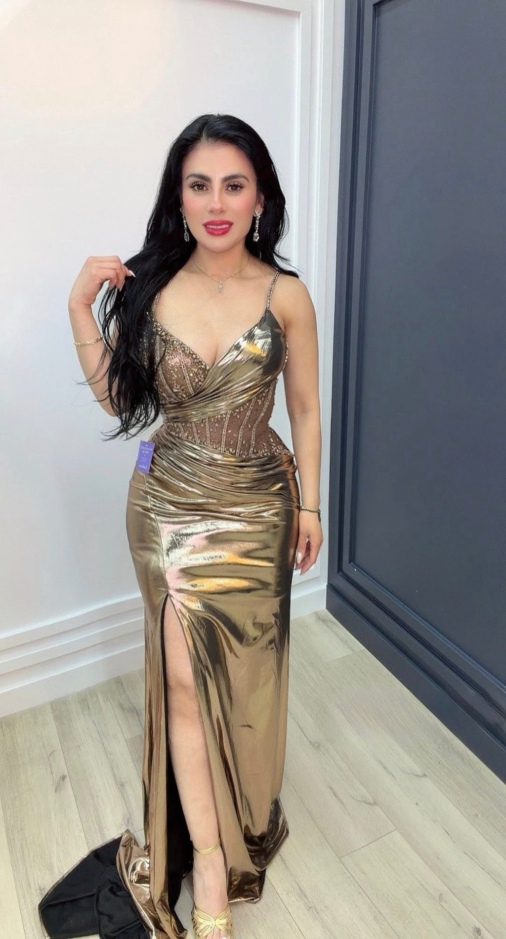 Bronze Goddess Mirror Gown