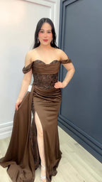 Mocha Elegance Gown