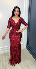 Ruby Royale Sequin Gown