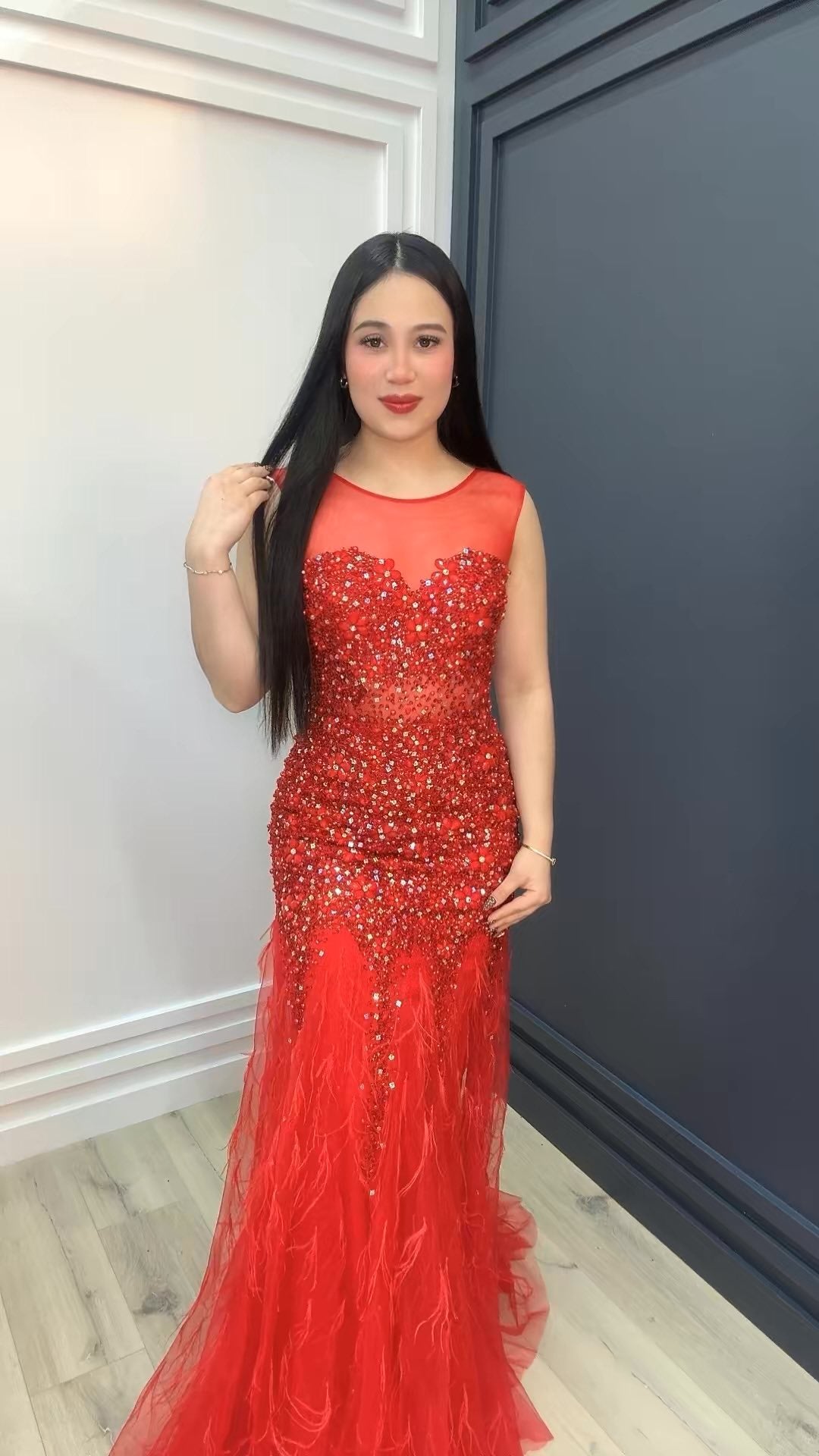 Scarlet Flame Glam Gown