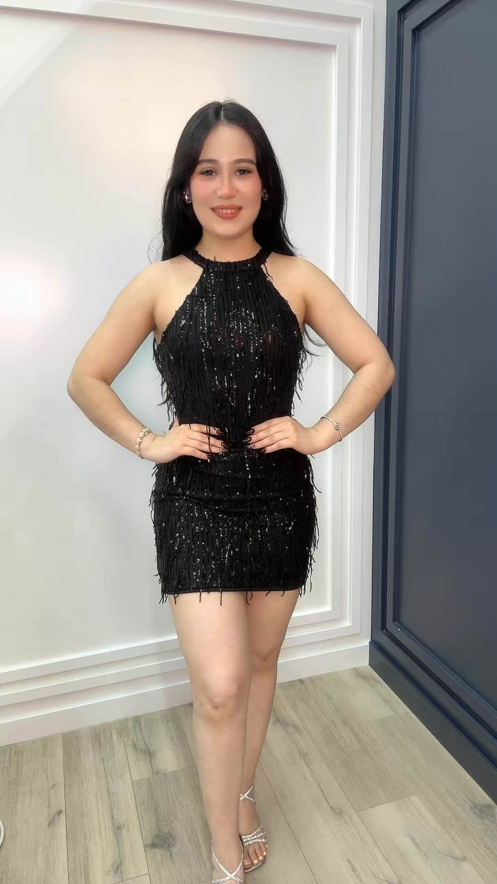Midnight Tassel Sequin Dress