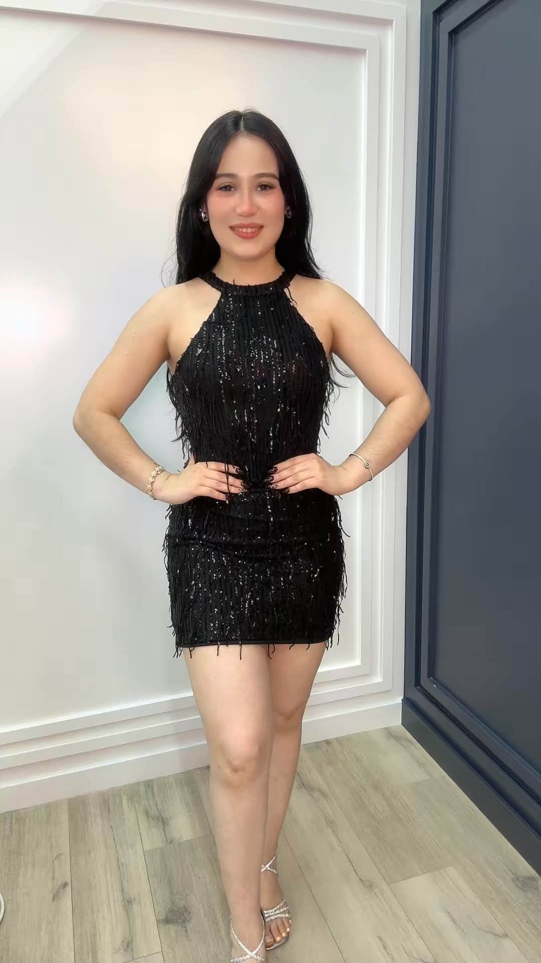 Midnight Tassel Sequin Dress
