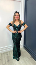 Emerald Noir Sequin Gown