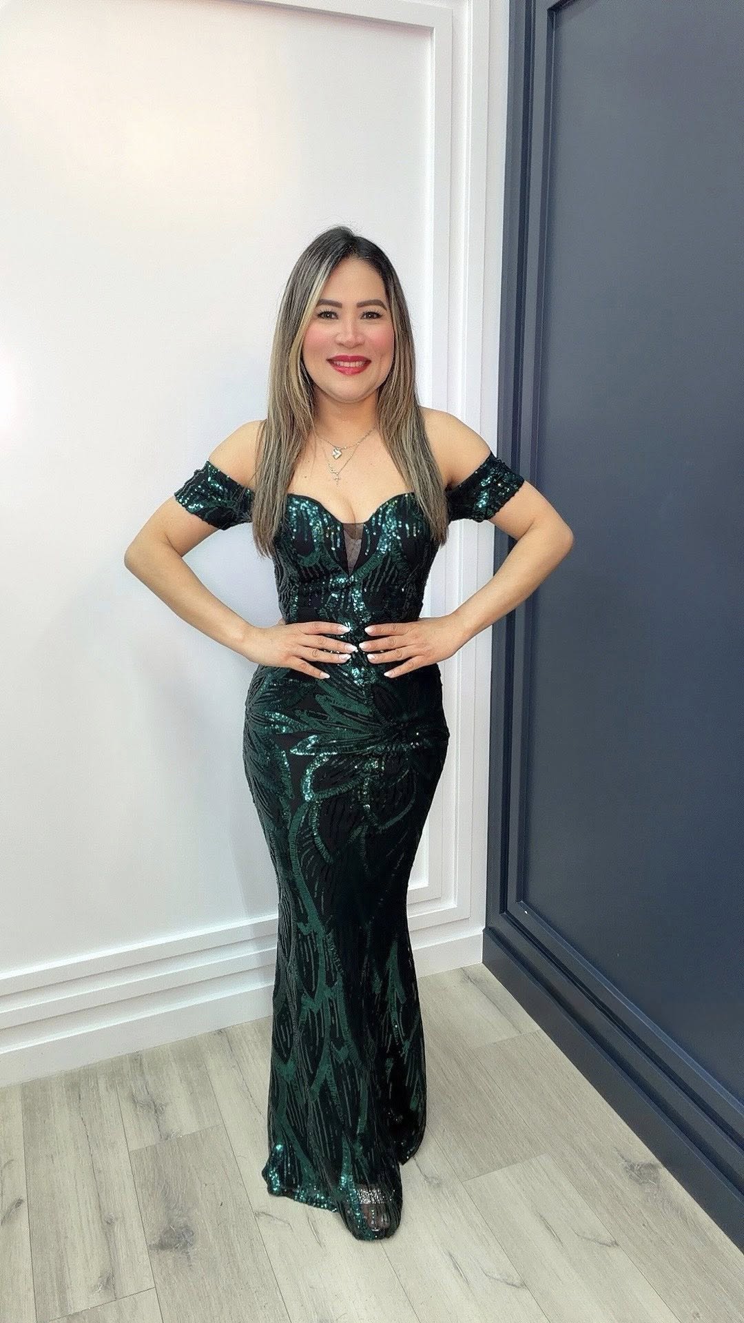 Emerald Noir Sequin Gown