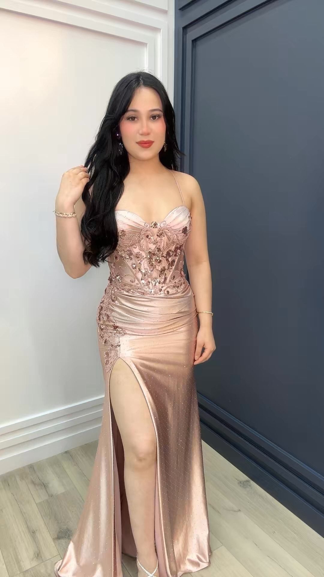 Rosé Enchantment Satin Gown