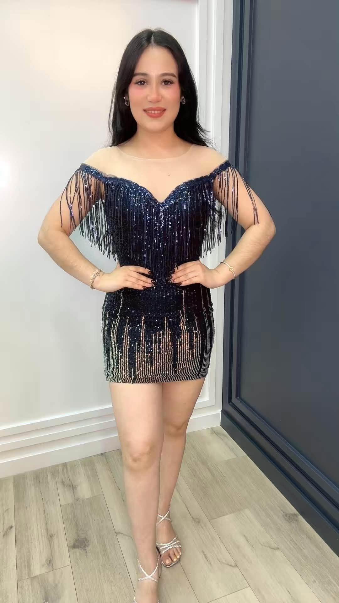 Midnight Fringe Glam Dress