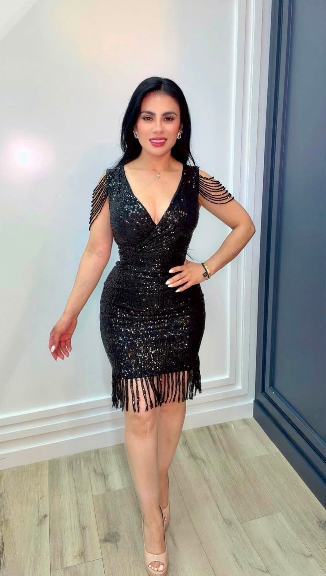 Midnight Glam Fringe Sequin Dress