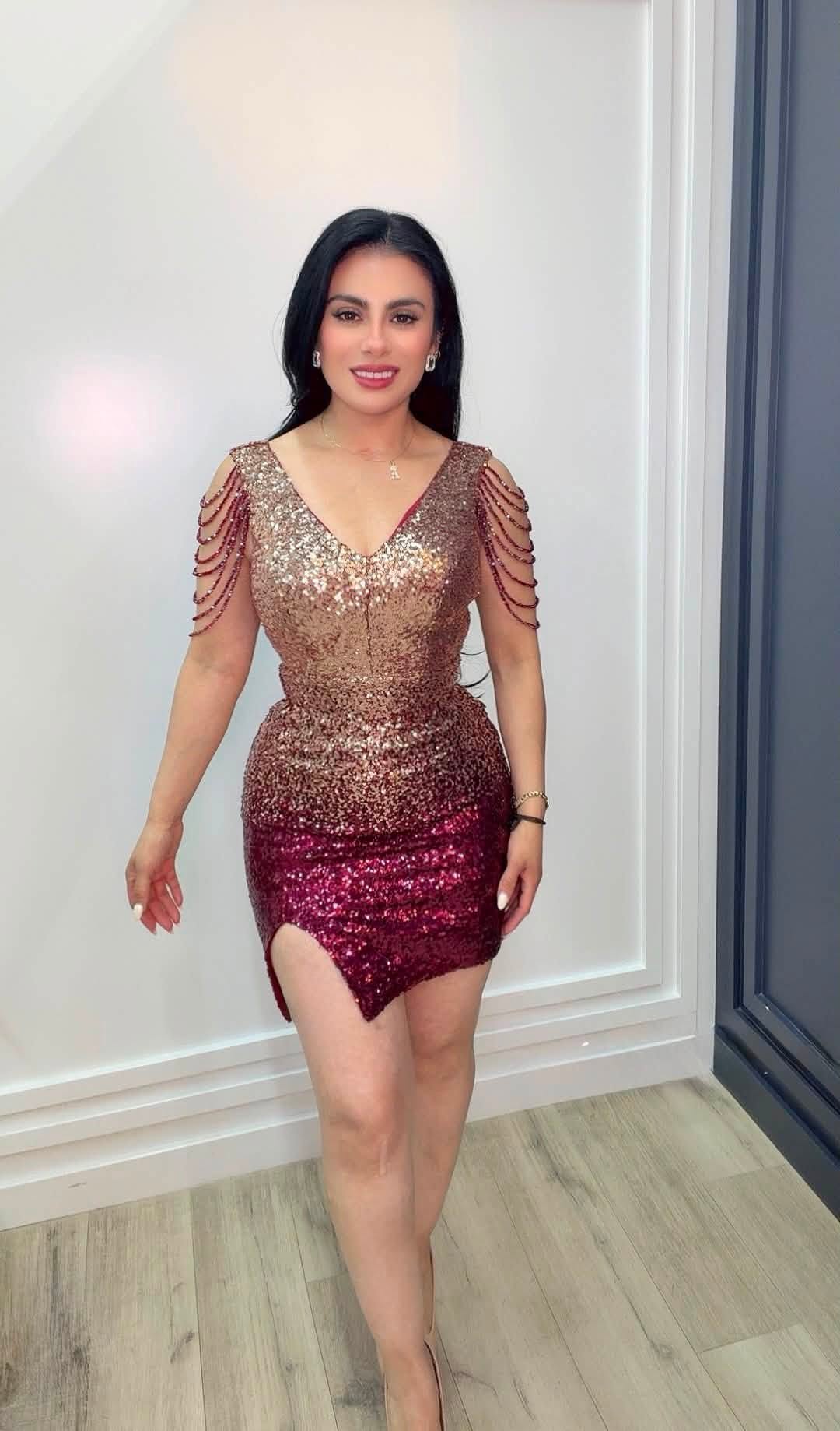 Rosé Radiance Sequin Dress