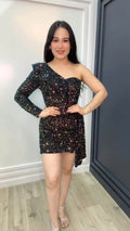 Starlight One-Shoulder Sequin Dress