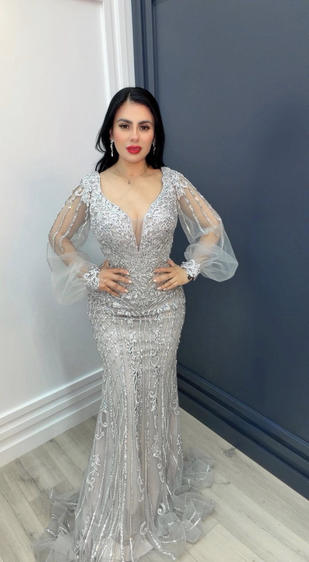 Silver Enchantment Mermaid Gown