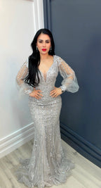 Silver Enchantment Mermaid Gown