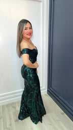 Emerald Noir Sequin Gown