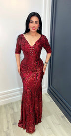 Ruby Royale Sequin Gown
