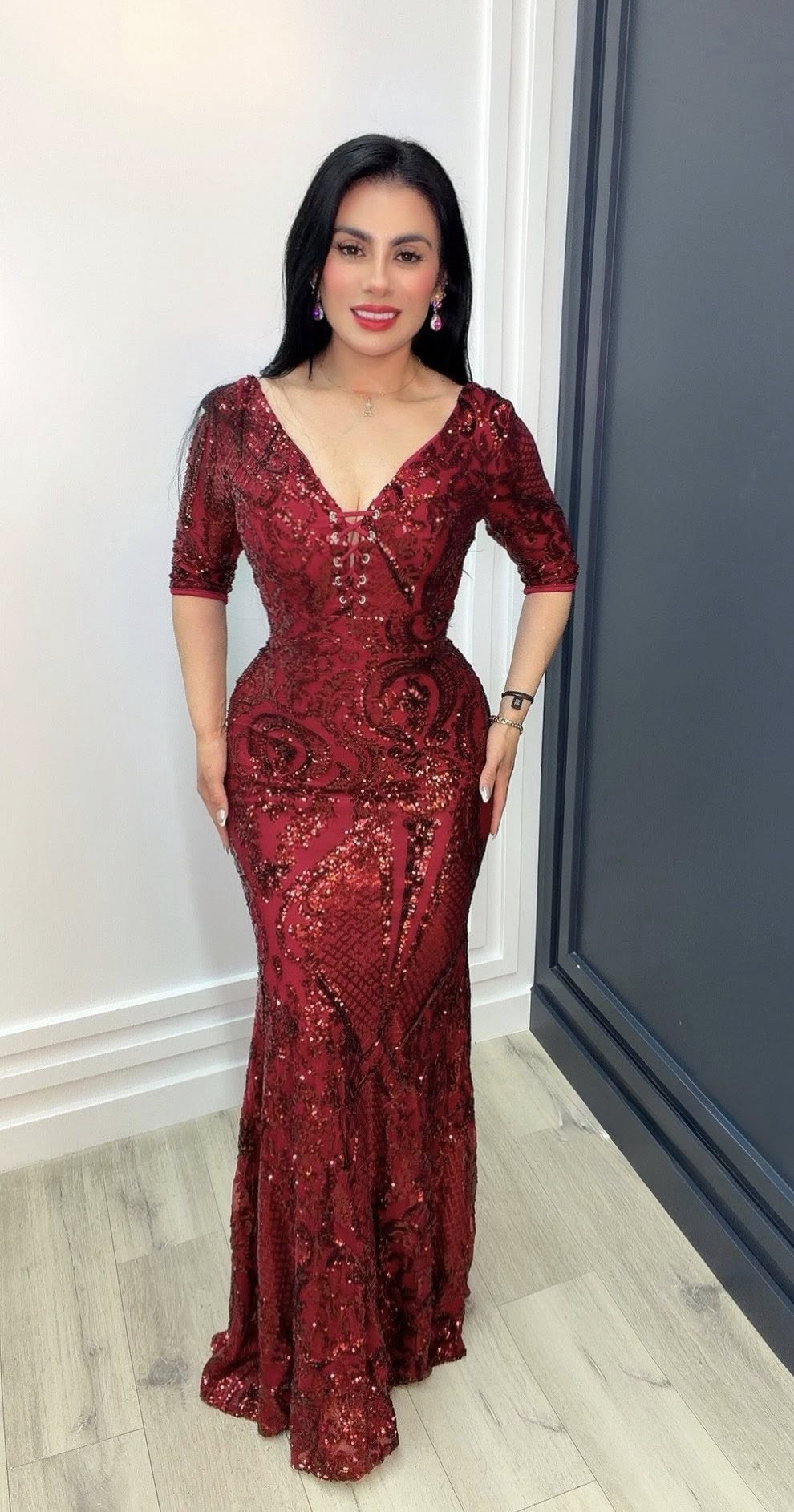 Ruby Royale Sequin Gown