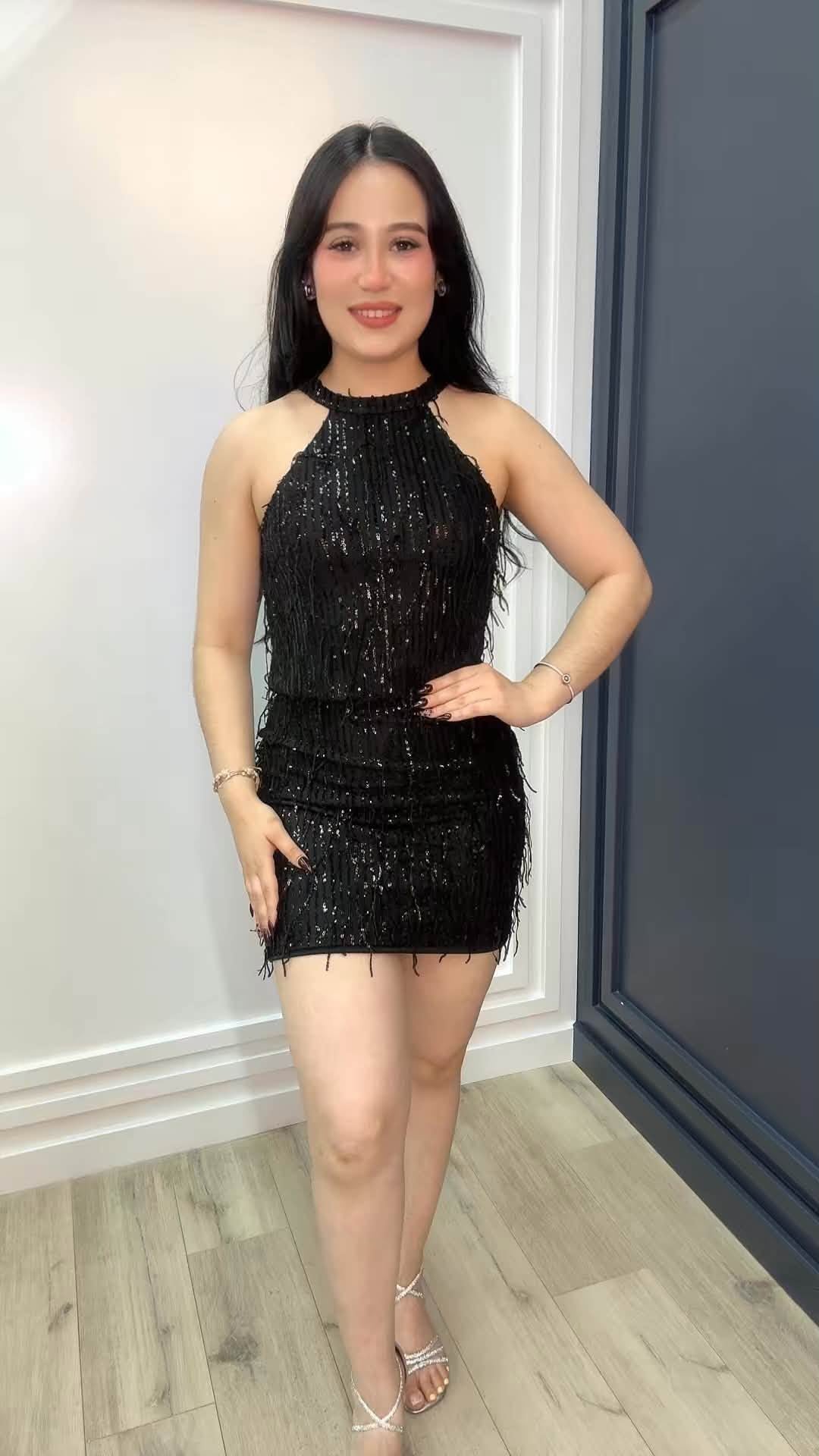 Midnight Tassel Sequin Dress