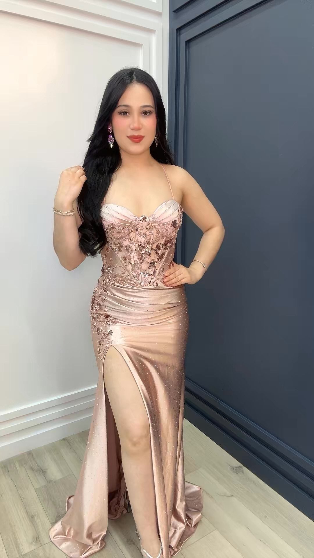 Rosé Enchantment Satin Gown