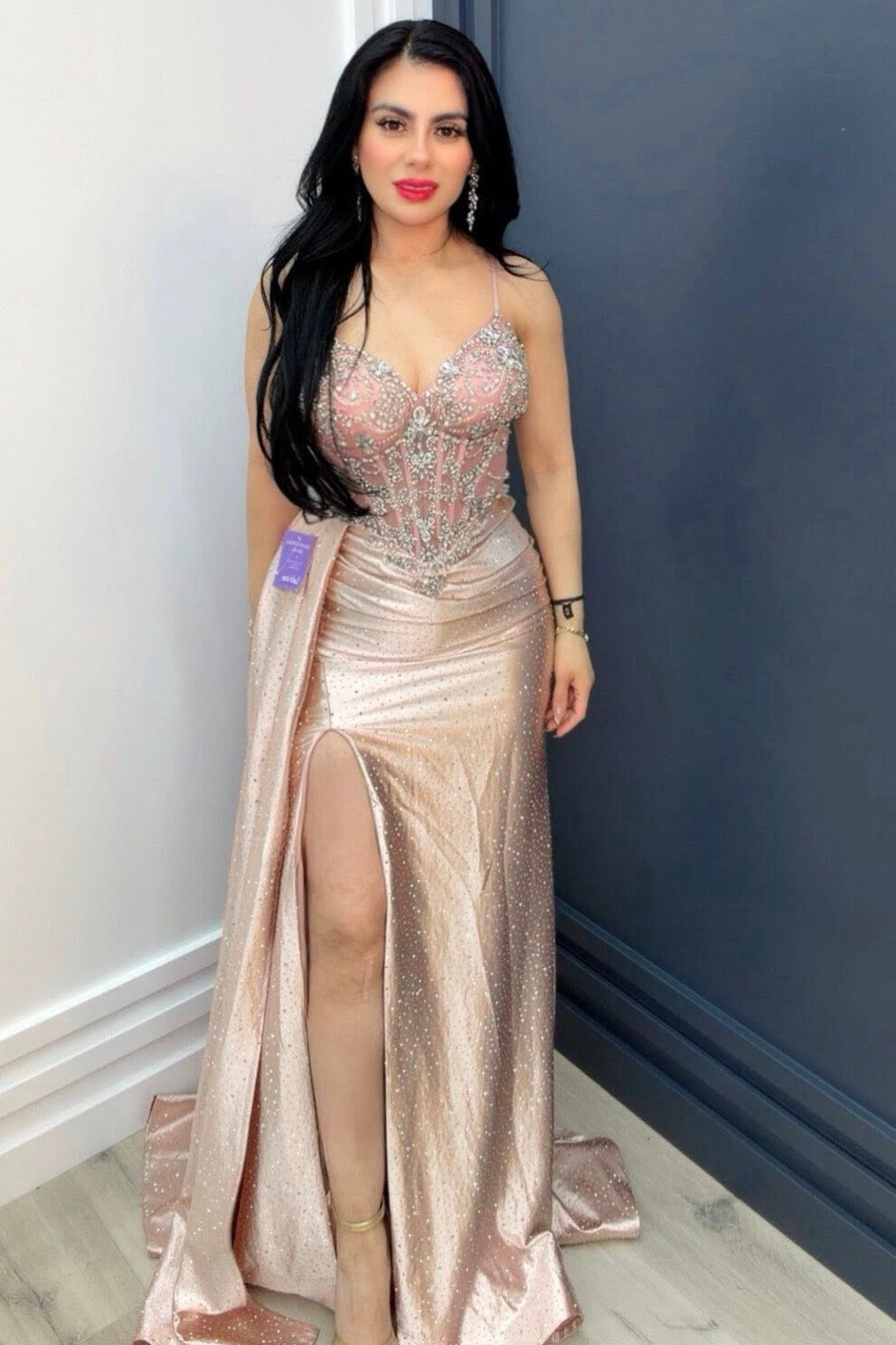 Rose Champagne Goddess Gown